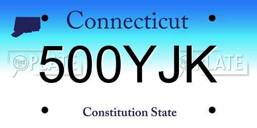 500YJK Connecticut License Plate