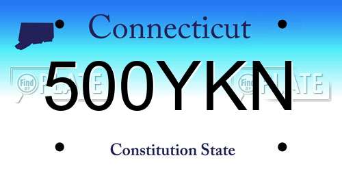 500YKN Connecticut License Plate