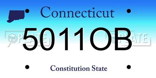 5011OB Connecticut License Plate