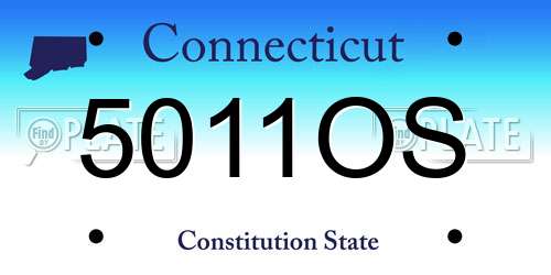 5011OS Connecticut License Plate