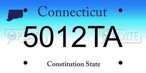 5012TA Connecticut License Plate