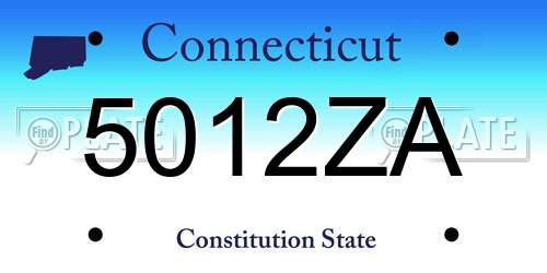5012ZA Connecticut License Plate
