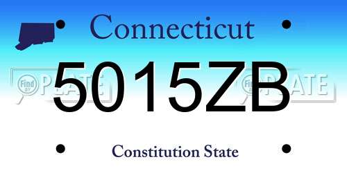 5015ZB Connecticut License Plate