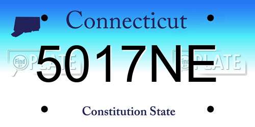 5017NE Connecticut License Plate
