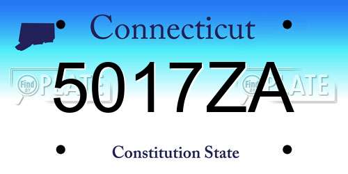5017ZA Connecticut License Plate