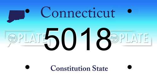 5018 Connecticut License Plate