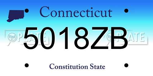 5018ZB Connecticut License Plate