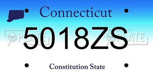 5018ZS Connecticut License Plate