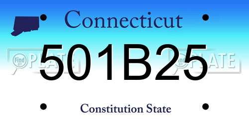 501B25 Connecticut License Plate