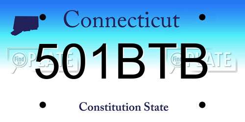501BTB Connecticut License Plate