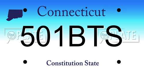 501BTS Connecticut License Plate