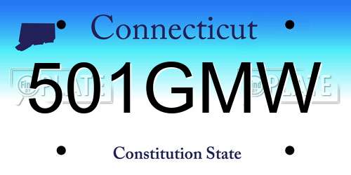 501GMW Connecticut License Plate