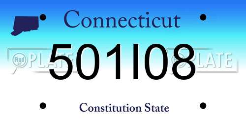 501I08 Connecticut License Plate