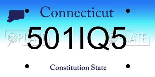 501IQ5 Connecticut License Plate