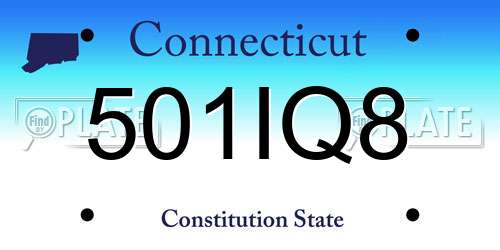 501IQ8 Connecticut License Plate
