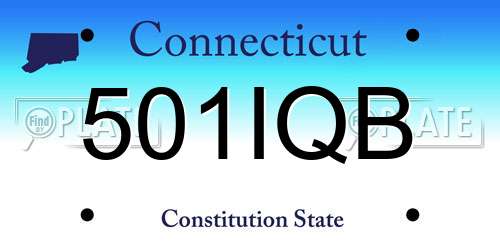 501IQB Connecticut License Plate