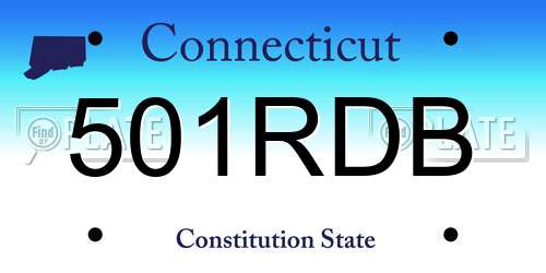 501RDB Connecticut License Plate