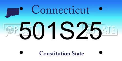 501S25 Connecticut License Plate