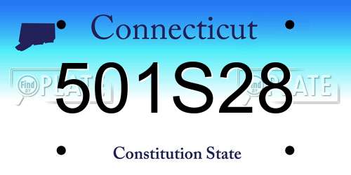 501S28 Connecticut License Plate
