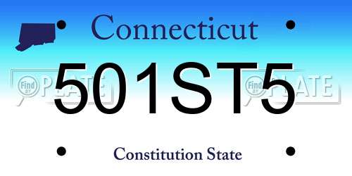 501ST5 Connecticut License Plate