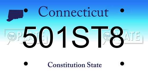 501ST8 Connecticut License Plate