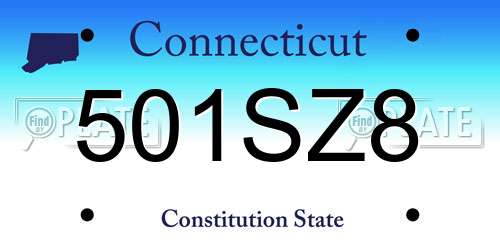 501SZ8 Connecticut License Plate