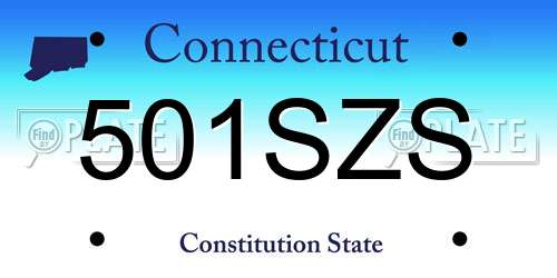 501SZS Connecticut License Plate