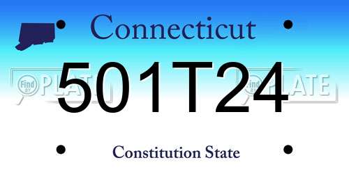 501T24 Connecticut License Plate
