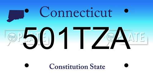501TZA Connecticut License Plate