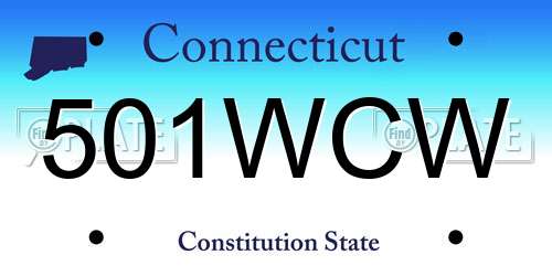 501WCW Connecticut License Plate