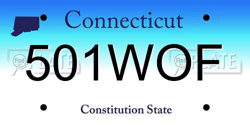 501WOF Connecticut License Plate