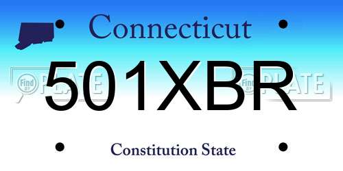 501XBR Connecticut License Plate