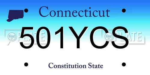 501YCS Connecticut License Plate