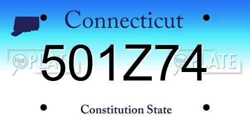 501Z74 Connecticut License Plate