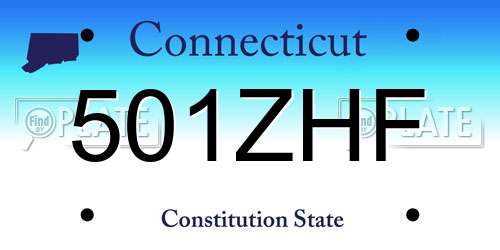 501ZHF Connecticut License Plate