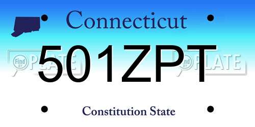501ZPT Connecticut License Plate