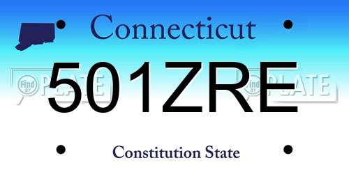 501ZRE Connecticut License Plate