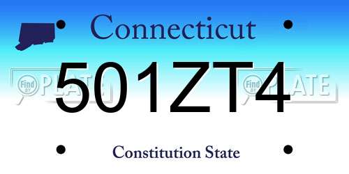 501ZT4 Connecticut License Plate