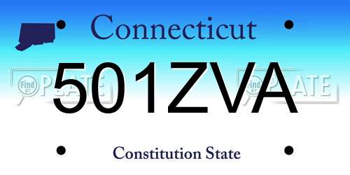501ZVA Connecticut License Plate