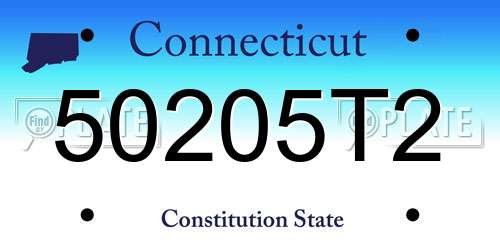50205T2 Connecticut License Plate