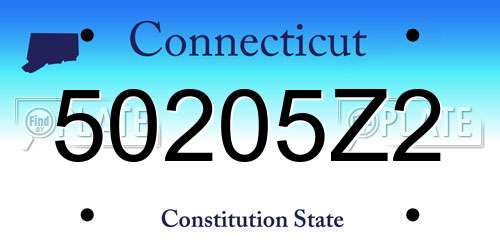 50205Z2 Connecticut License Plate