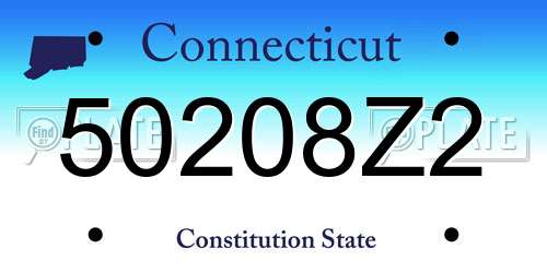 50208Z2 Connecticut License Plate