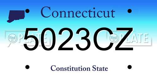 5023CZ Connecticut License Plate