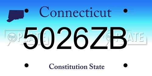 5026ZB Connecticut License Plate