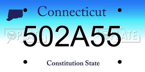 502A55 Connecticut License Plate