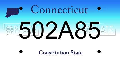 502A85 Connecticut License Plate