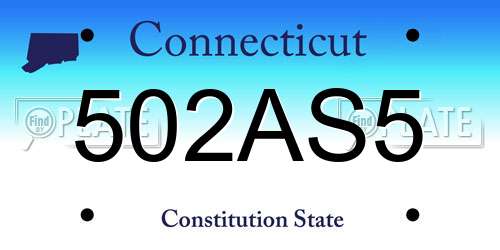 502AS5 Connecticut License Plate