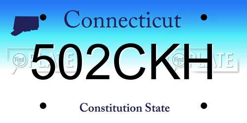 502CKH Connecticut License Plate