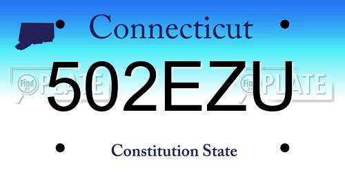 502EZU Connecticut License Plate