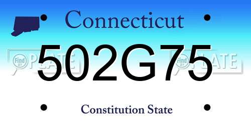 502G75 Connecticut License Plate